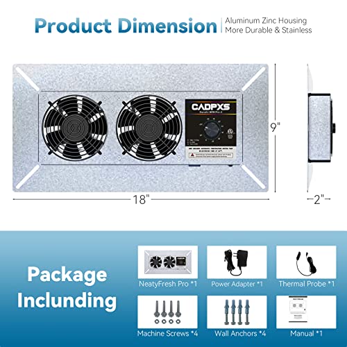 CADPXS Crawlspace Ventilation Fan, Crawlspace Fan vent with humidistat