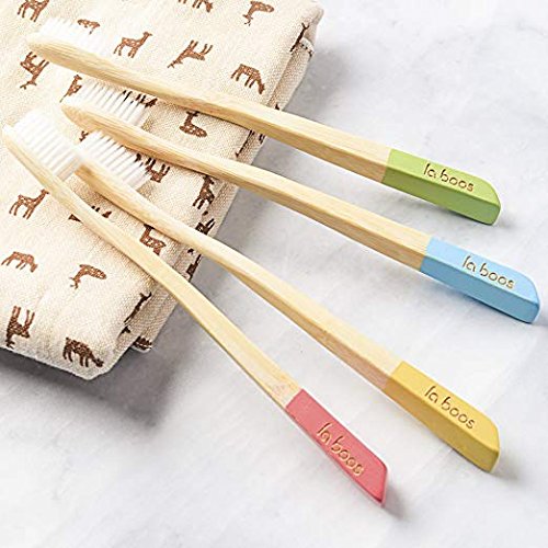 LaBoos Best Nature Manual Color Toothbrush, New Extra Soft Compact Bristle Toothbrush,Best Biodegradable Toothbrush For Gingivitis And Sensitive teeth. (4 PCS) - Thumbnail 2