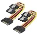 Benfei 15 Pin SATA Power Y-Splitter Cable 8 Inches - 2 Pack primary