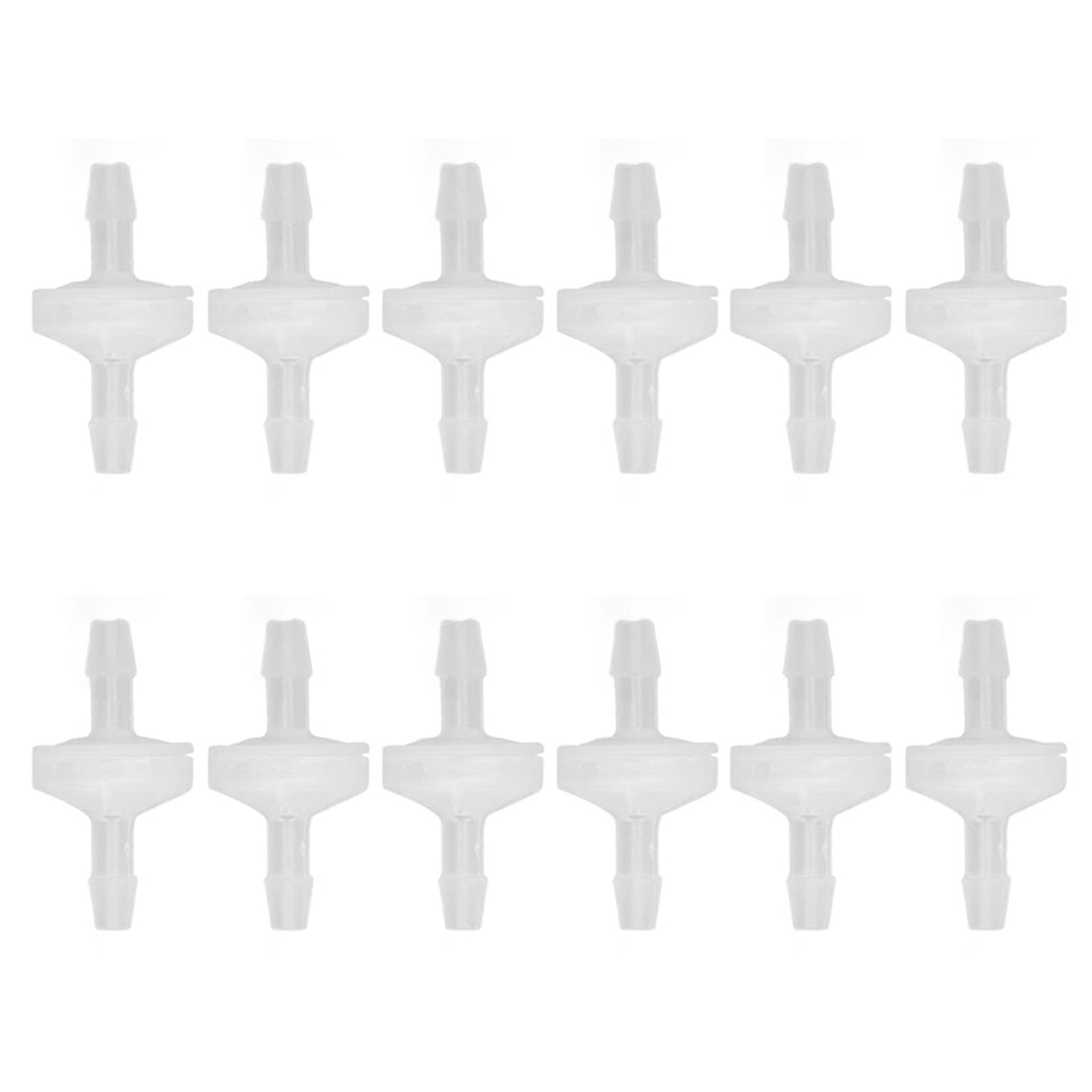 12PCS Aquarium Check Valve Non Return Flows Control PP One Way Air Valve for Fish Tank Chemical Industry (4mm)