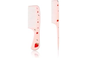 2pcs Cute Hair Comb Set, Fine Tooth & Rat Tail Styling Comb Mini Baby Plastic Hairbrush Tools Accessories for Toddlers Kids W
