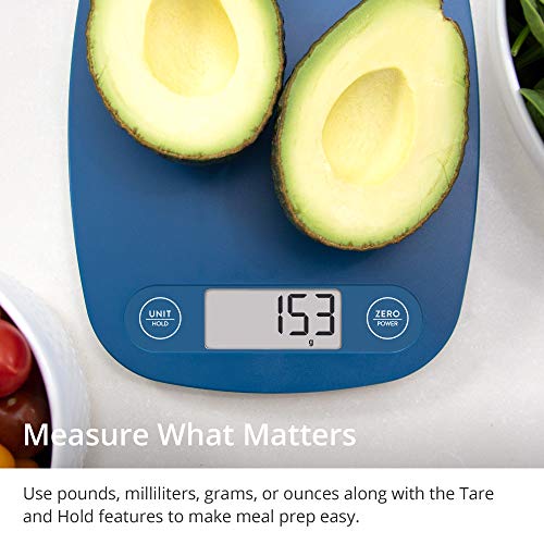 Greater Goods Digital Food Kitchen Scale (Cobalt Blue), Portion Helps