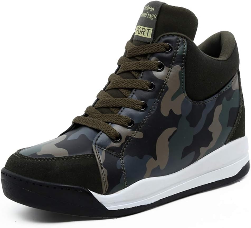 GIY Womens Casual Lace up High Heels Wedges Platform Sneaker Heavy-Bottomed Shoes Increased Higher Shoes
