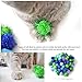 BALLMIE Cat Toys Ball Soft Crinkle Sparkle Balls Pom Pom Cat Balls Cat Ball (Blue 50 Units)