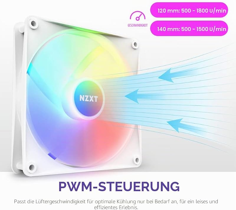F140 RGB Core - 140mm Hub-montierter RGB PC-Lüfter - Weiß