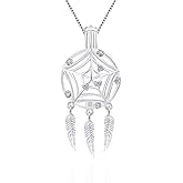 LGSY Dream Catcher Cage Pendants for Pearl Jewelry Making Sterling Silver, Design Cage Pendants for Women