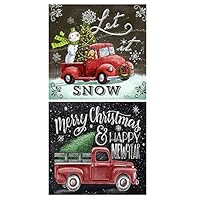 2 Packs 5D Diamond Painting by Number Kits, Benbo 11.8x11.8In Full Drill DIY Snowman Car Rhinestone Embroidery Arts Crafts Cross Stitch for Adults Kids, Christmas and New Year