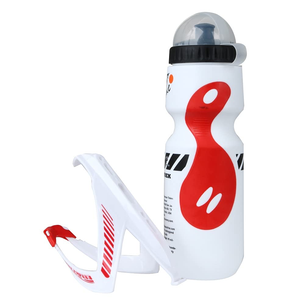 Bike Water Bottle Holder & 600ml Water Bottle Holder Lightweight for Road Bike, Mountain Bike and Kids Bikes (White)