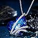 QIANSE Necklaces for Women Heart of Ocean Necklace Jewelry for Women Heart Pendant Swarovski Crystals Birthday for Girlfriend Wife Grandma Daughter Her Sapphire Blue Birthstone