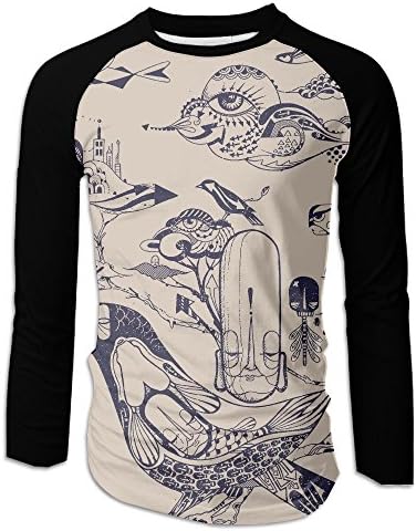 Adult Tropical Tribal Eye Totems Cool Raglan T Shirt For Training