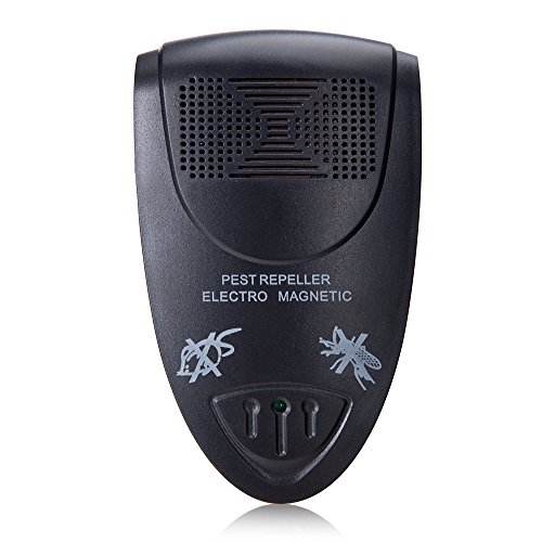Ultrasonic Pest Repeller Electronic Plug In Repellent for Repels Insects as Mice,Mosquitoes,Cockroaches Humans & Pets Safe(Black,1 Pack)