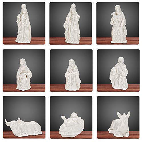 Exblue Holiday Nativity Set, 7-Inch Nativity Scene Figure for Kids - Christmas Figurine Indoor or Outdoor, 9PCS - Thumbnail 3