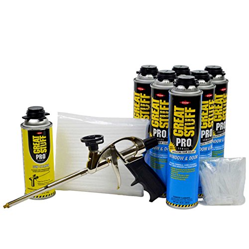 Dow Great Stuff PRO Window and Door 20 oz cans (6) + AWF Pro Foam Gun