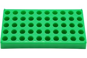 LSVERDE 1 Pcs Vial Rack for 2ml HPLC Sample Bottles,50 Holes with Diameter 12 mm, Stackable Vial Racks, Centrifuge Tube Rack, Bottle Racks(Green)