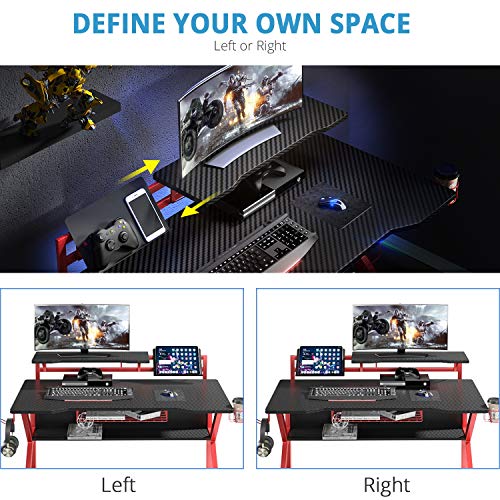 VIPEK Ergonomic Gaming Desk with Monitor Stand, 47 inch KShaped