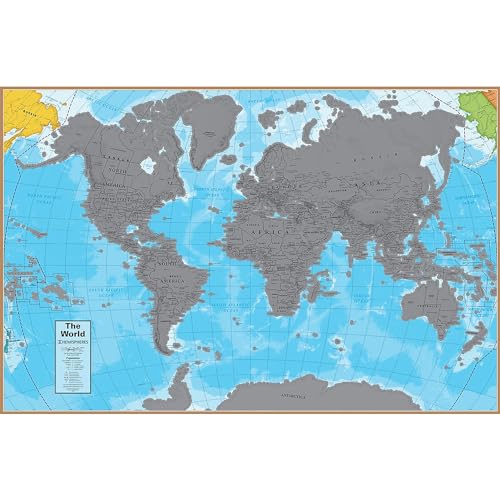 Waypoint Geographic Scratch-Off World Wall Map, Laminated World Map Poster, Edu…