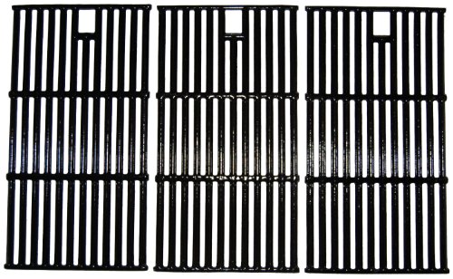 Music City Metals 65223 Gloss Cast Iron Cooking Grid Replacement for Select Gas Grill Models by Brinkmann, Charmglow and Others, Set of 3