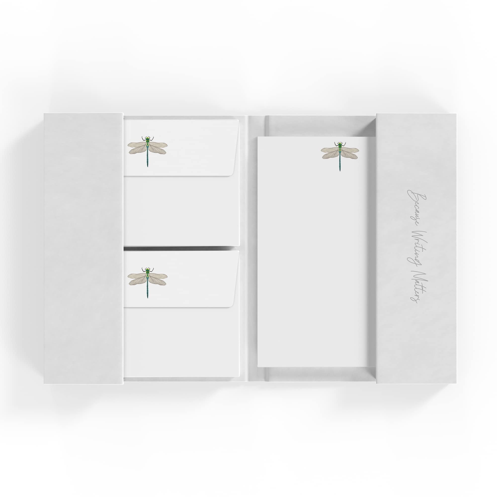 Me Loovely Dragonfly Letter Writing Paper and Envelopes Set A5 Size Papers Stationery Supplies for Home Office & School | Christmas Gifts (Pack of 20 with Folder)