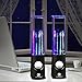 SoundSOUL Water Dancing Speakers Light Show Water Fountain Speakers LED Speakers (3.5mm Audio Plug, 4 Colored LED Lights, Portable Speakers) - Black