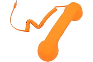 Yctze Wired Retro Style Cell Phone Handset, Radiation Proof Telephone Receiver with 3.5mm Plug & Volume Control, 9ft Coiled C