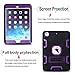 MAKEIT CASE for iPad mini Case, for iPad Mini1/ 2/3 Case, 3in 1 Heavy Duty Full-Body Protection Kickstand Combo Hybrid Impact Silicone Hard Case Cover for iPad mini 1/2/ 3 (Black/Purple)