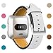for Fitbit Versa Bands,CreateGreat Classic Vintage Genuine Leather Replacement Accessories Wristbands with Stainless Metal Clasp for Fitbit Versa Smartwatch(White)