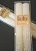 8 Inch Natural Beeswax Glitter Candles, White Lotus Color, Boxed Set of 2 Candles