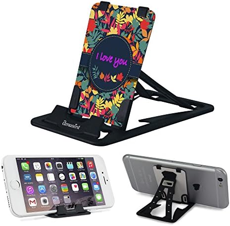 Slim-Pro Stand by Amusent-Ultra Slim Portable Phone Stand, Kickstand-Pocket Size-Foldable, Adjustable, Multi-Angle, Compatible w/iPhone, Smartphones & Tablets (Love 3