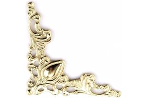JIZLAN 30 Pcs Antique Edge Corner Decorative Protectors, Scrapbooking Albums Embellishment Photo Frame Jewelry Box Decorative Corner (Gold)