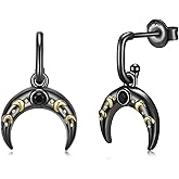 Moon Phase Earrings for Women 925 Sterling Silver Crescent Moon Phase Stud Earring Jewelry Gifts for Women Mother