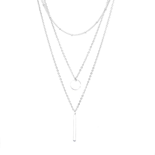 Zodiaca Halskette Damen Modeschmuck, Halskette Choker Mehrreihig Kette mit Anhänger, Geburtstag Geschenk für Frauen Mädchen M