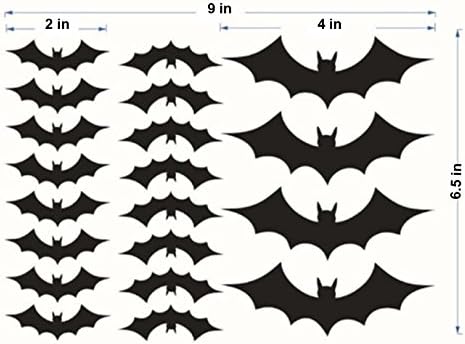 Schmidt Distribution Bat Decorations For Walls or Windows - 20 PVC Bat Decals