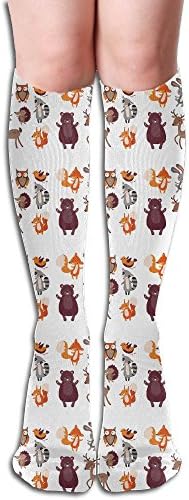 Happy Animals Fox Rabbit Bird Bear Owl Below The Knee High Socks Sports Athletic Casual Tube