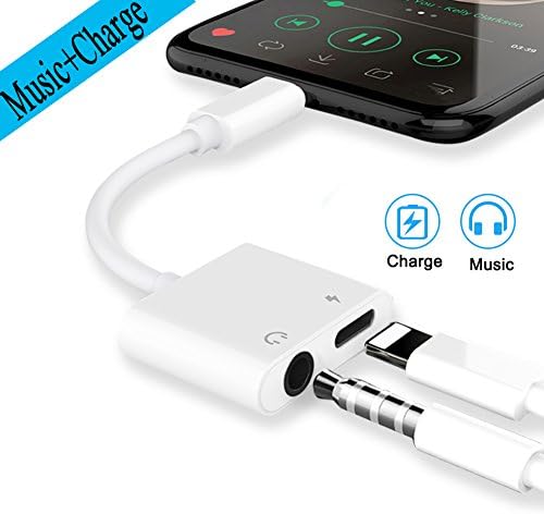 3.5mm Headphone Audio &amp; Charge Adapter for iPhone X/10/8/8 Plus iPhone 7/7 Plus iPhone 6/6s Plus.Lightning jack Earhone Converter and Charge Adaptor[Audio+Charge+Music ]Support iOS 11 System or Later