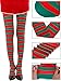3 Pairs Striped Tights Full Footed Striped Socks Thigh High Stockings for Women Christmas Cosplay(style-1)