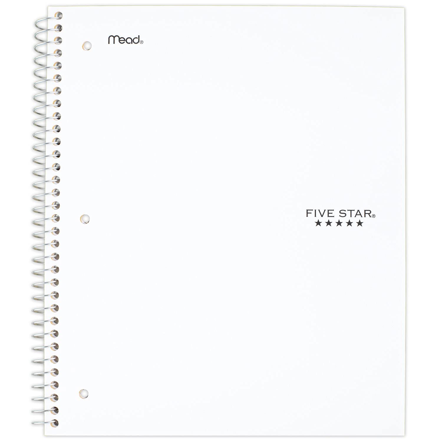Five Star Spiral Notebook, 5-Subject, Wide Ruled