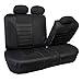 FH Group Car Seat Cover for Back Seat Premium 3D Air Mesh Black Seat Cover Universal Fit Rear Seat Cover Split Bench Car Seat Protector for Dogs and Kids, Car Interior Accessories for SUV Sedan Van