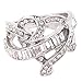 WensLTD Clearance! 2-in-1 Womens Vintage White Diamond Silver Engagement Wedding Band Ring Set (#7, Silver-4)