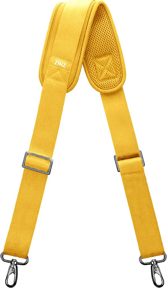 ZINZ Shoulder Strap Replacement Padded Adjustable Bag Strap for Tote Messenger Duffle Bags,Yellow,57 inch