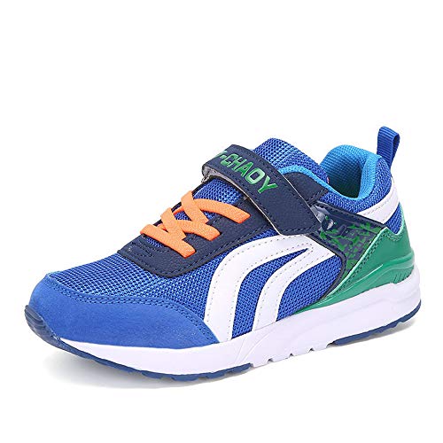 Kids Shoes Sneaker Boys Slip On Mesh Running Sports Spring Breathable Trainers(Blue-EU 34/2.5 M US Little Kid)
