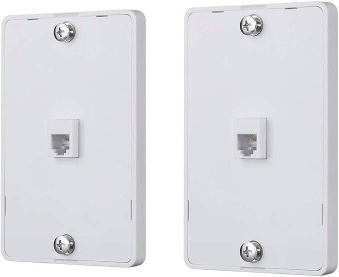 Monoprice Phone Jack Wall Plate White (2 Pack) Used for Terminating