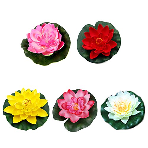 Set Of 3 Turquoise Water Lily Centerpiece Table Decor Handmade