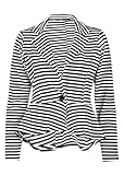 Forever Womens Long Sleeves Stripe Print Peplum Button Blazer