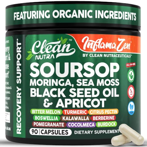Soursop Bitters Capsules Supplement with Sea Moss, Moringa & Black Seed Oil