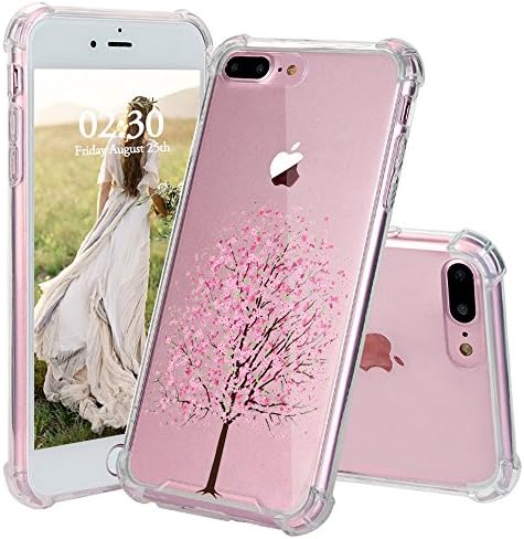 iPhone 7 Plus Case, JEXICASE Cherry Blossoms Tree Girl Pattern Clear Shock Absorption Technology Bumper Hybrid Protective Cover Case for iPhone 7 Plus 5.5 Plus Inch