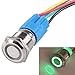 E Support 19mm 12V 5A Car Green Light Angel Eye Metal Push Button Switch Socket