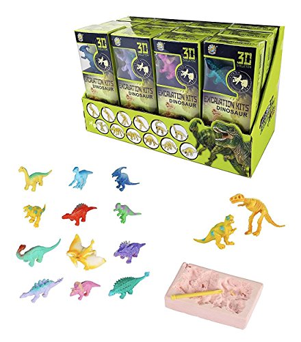 Imex Dinosaurs Skeleton 3D Dino Fossil Excavation Science Kits 12 Pack Assorted Dinos STEM