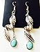 Peony.T Women' Girls' Bohemia Tribal Vintage Dangle Earrings With Turquoise Bead Inlay Nickel Free