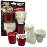 Reusable Coffee K-cups(Set of 2) with Disposable filters compatible with Keurig, Pod & other single use Brewers - 2 Cups with 50 Filters - Use Your Own Coffee - Reuse or Dispose of your K Cups