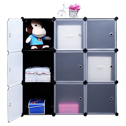 SONGMICS 3Tier DIY Storage Cube Organizer Closet 9Cube Bookcase